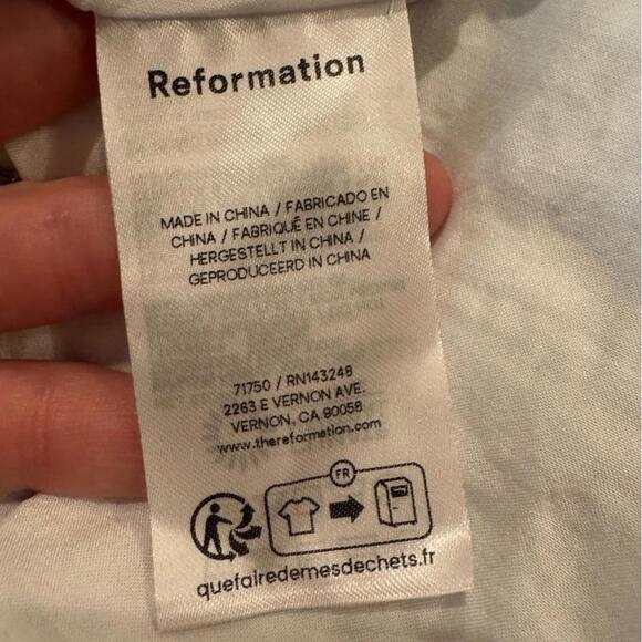 Reformation Coucou Linen Dress in Hanna Blue White Floral Size 6 100% Linen - Picture 7 of 9